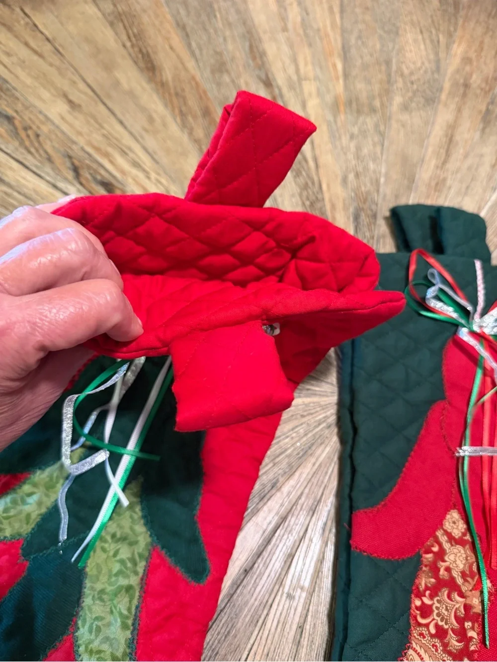 Pair Handmade Quilted Chili Pepper Cowboy Boots Christmas Stockings Southwestern